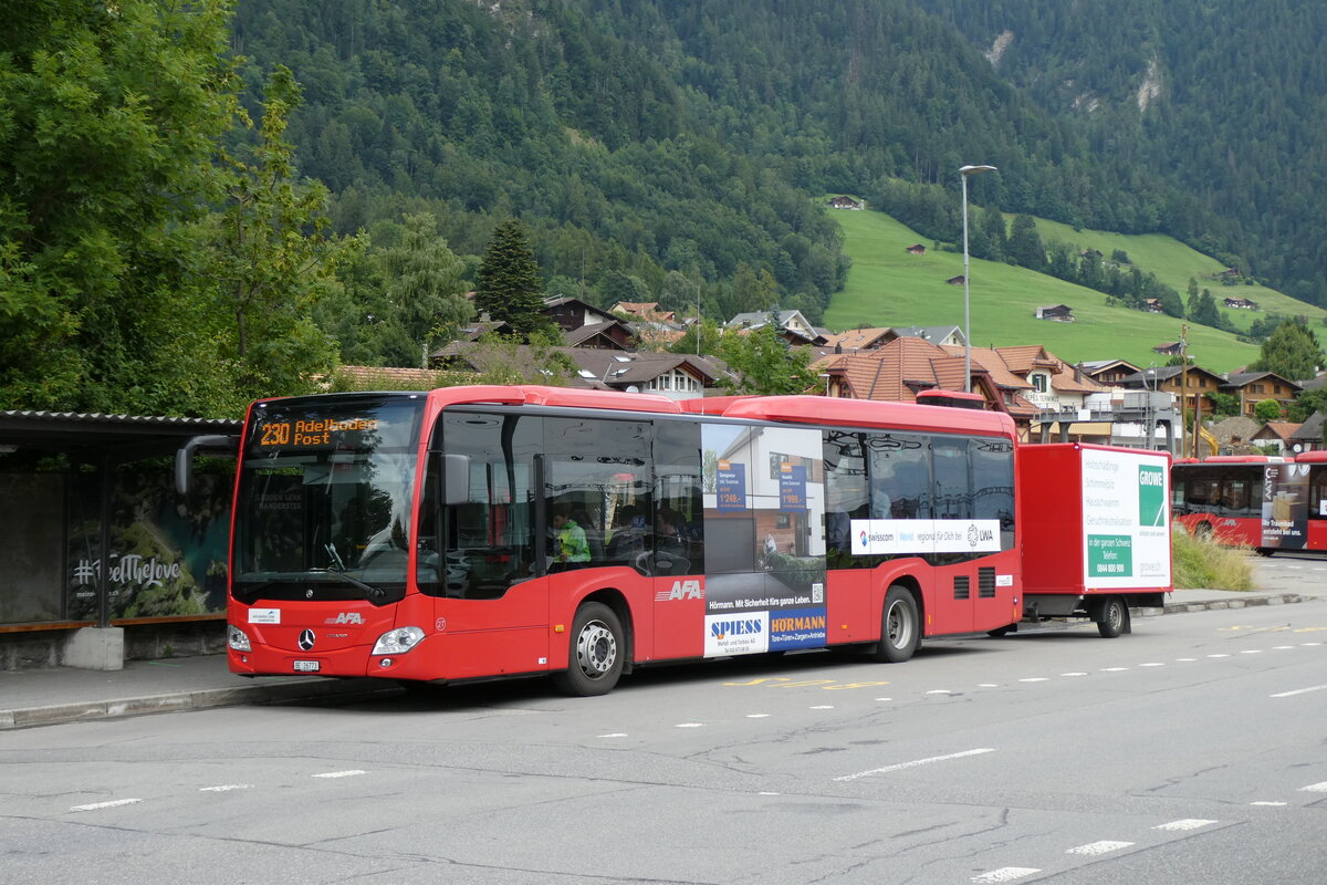 (278'136) - AFA Adelboden - Nr. 27/BE 26'773 - Mercedes am 27. uli 2025 beim Bahnhof Frutigen