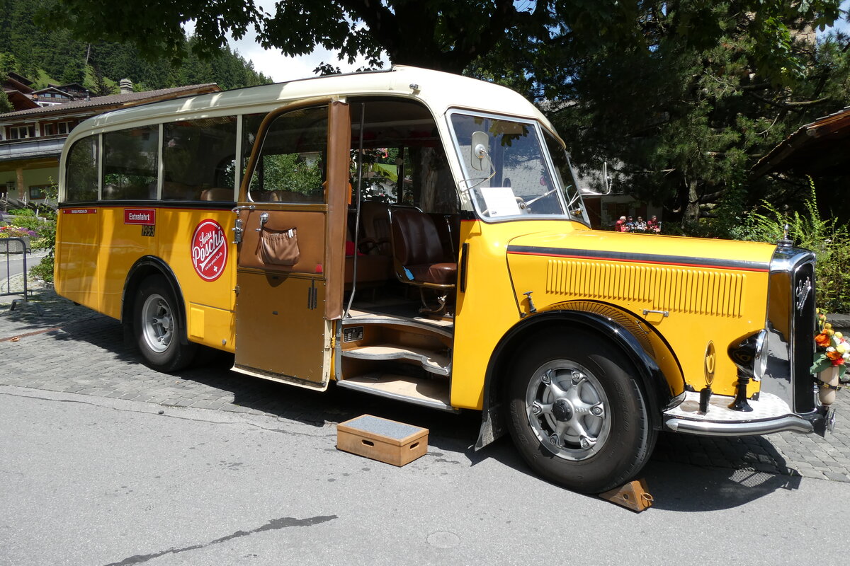 (278'157) - Blaser, Unterseen - BE 105'053 - Saurer/T�scher (ex Gessinger, Bad Ragaz) am 27. Juli 2025 in Adelboden, Dorfstrasse