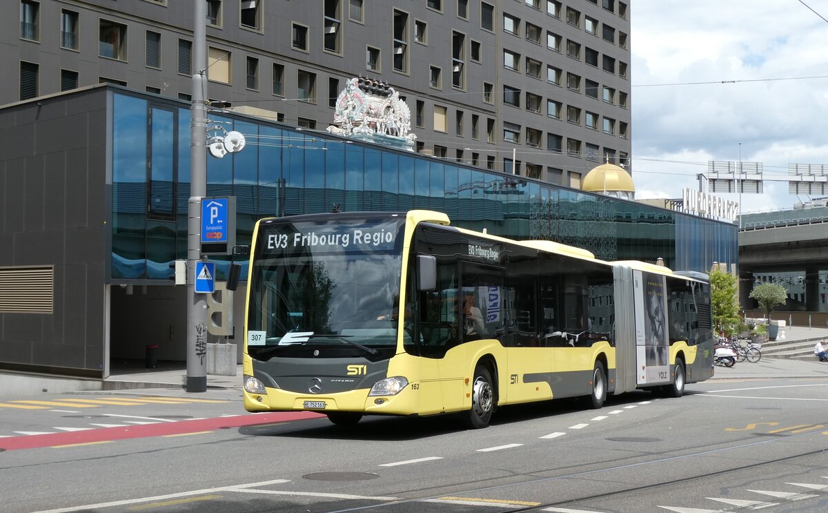 (278'313) - STI Thun - Nr. 163/BE 752'163 - Mercedes am 1. August 2025 beim Bahnhof Bern Europaplatz