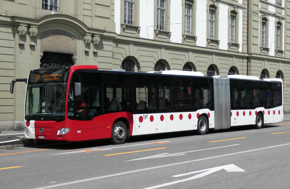 (278'322) - TPF Fribourg - Nr. 183/FR 300'230 - Mercedes am 1. August 2025 beim Bahnhof Bern