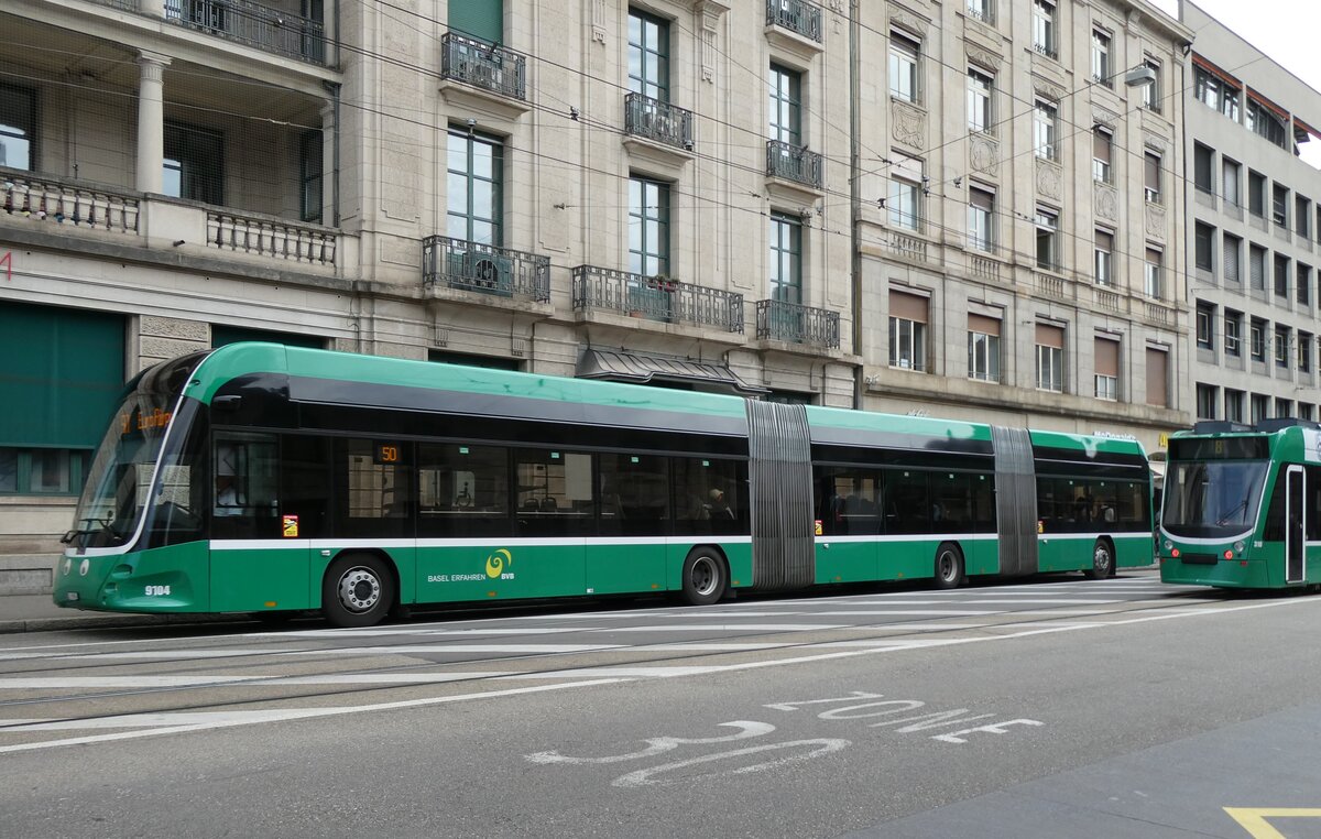 (278'456) - BVB Basel - Nr. 9104/BS 99'804 - eHess am 4. August 2025 beim Bahnhof Basel