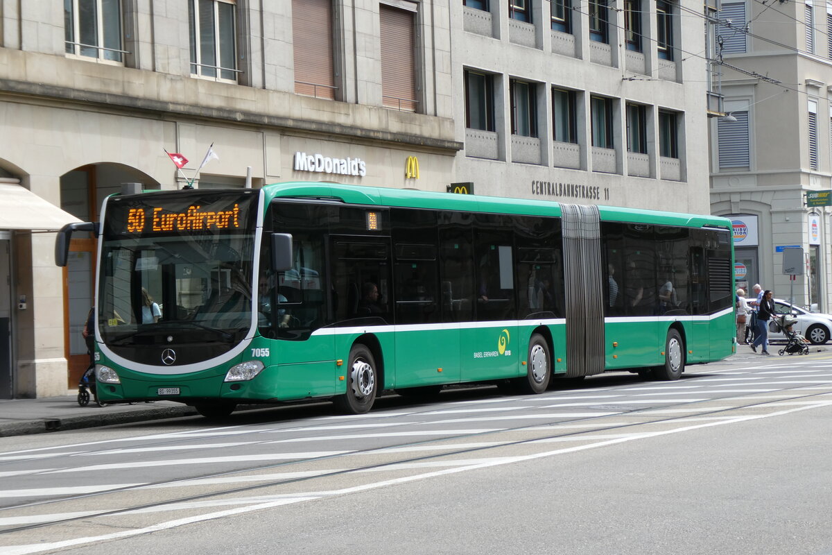 (278'465) - BVB Basel - Nr. 7055/BS 99'355 - Mercedes am 4. August 2025 beim Bahnhof Basel
