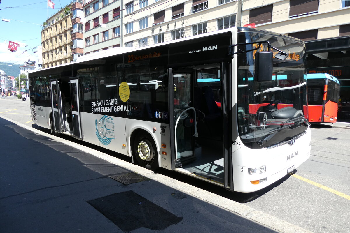 (278'480) - Funi-Car, Biel - Nr. 24/BE 708'024 - MAN am 4. August 2025 beim Bahnhof Biel