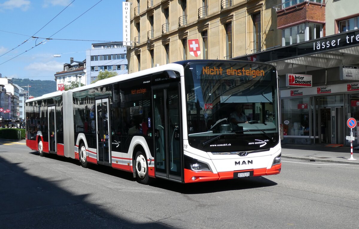 (278'499) - ASm Langenthal - Nr. 78/BE 570'378 - MAN am 4. August 2025 beim Bahnhof Biel