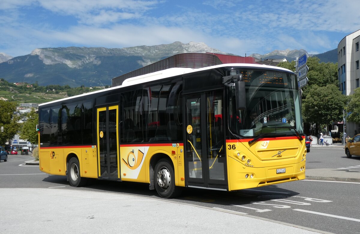 (278'545) - PostAuto Wallis - Nr. 36/VS 471'465/PID 10'866 - Volvo am 5. August 2025 beim Bahnhof Sion