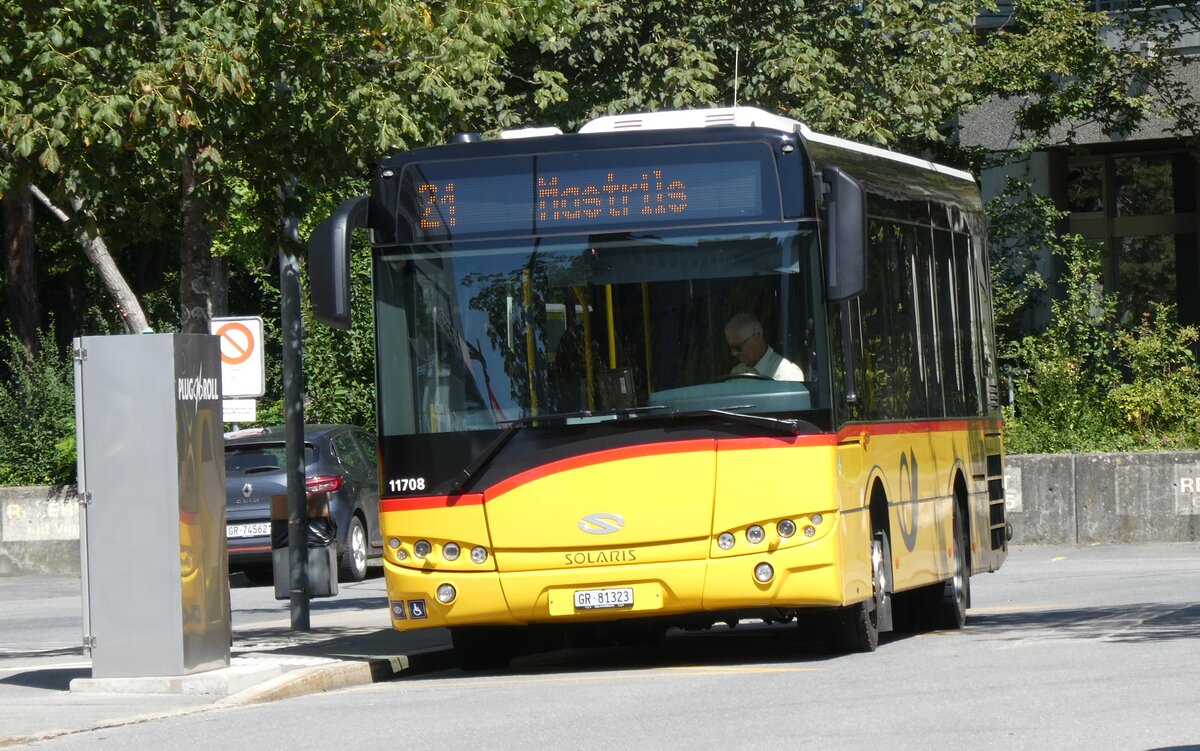 (278'623) - PostAuto Graub�nden - GR 81'323/PID 11'708 - Solaris am 8. August 2025 beim Bahnhof Landquart