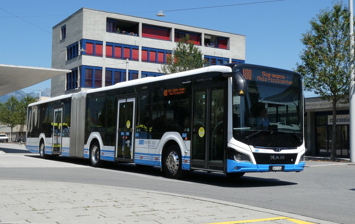 (278'641) - RTB Altst�tten - Nr. 8/SG 213'054 - MAN am 8. August 2025 beim Bahnhof Buchs