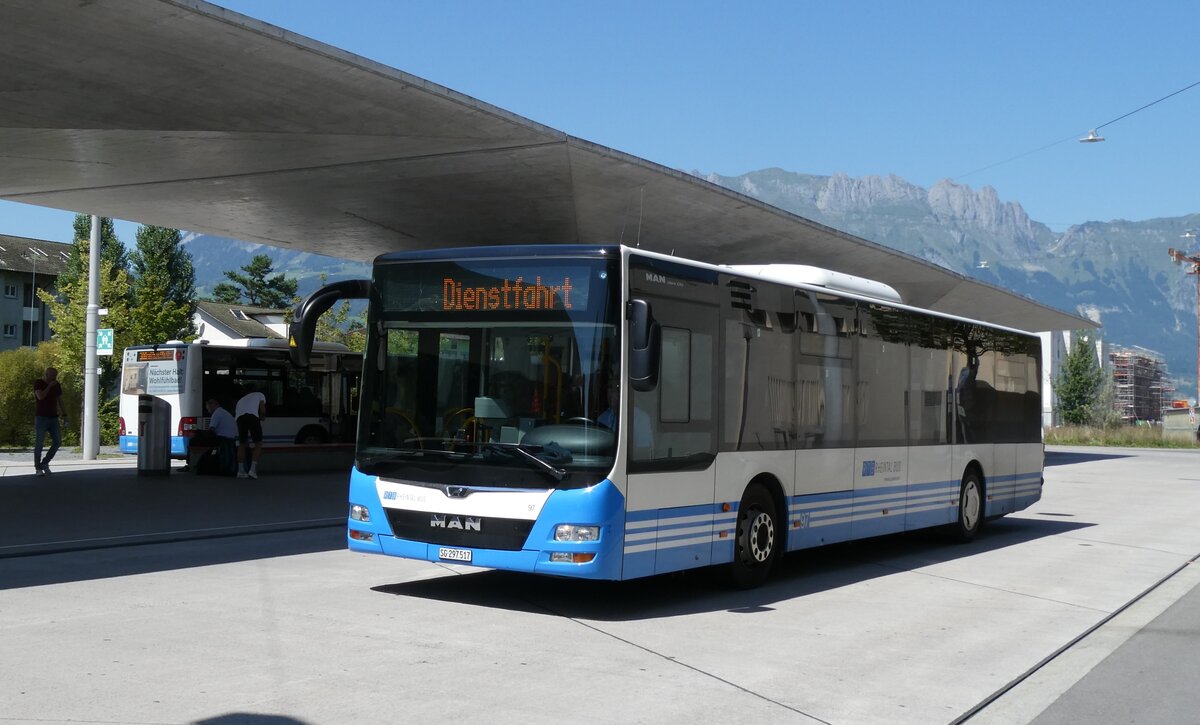 (278'651) - RTB Altst�tten - Nr. 97/SG 297'517 - MAN (ex Rose, D-Borgentreich Nr. 2021) am 8. August 2025 beim Bahnhof Buchs