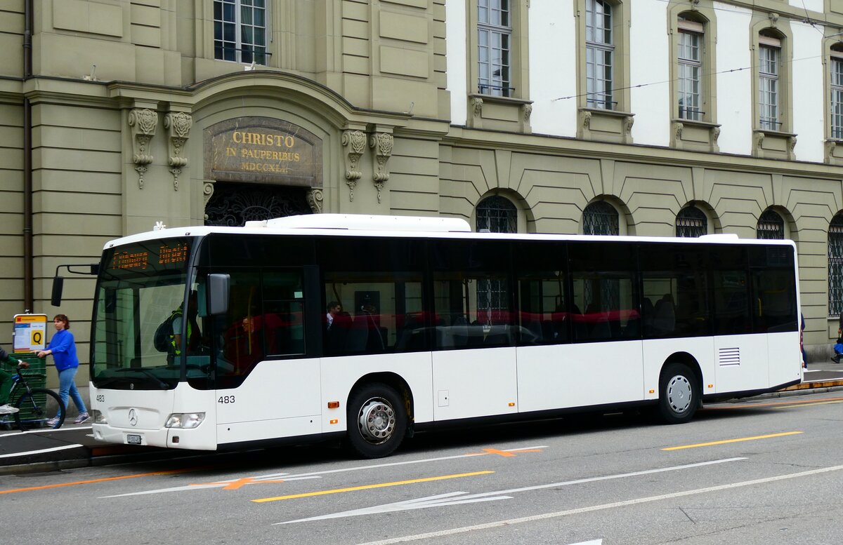 (279'251) - Intertours, Domdidier - Nr. 483/FR 300'483 - Mercedes (ex PostAuto Bern Nr. 2/PID 4559; ex Klopfstein, Laupen Nr. 2) am 21. August 2025 beim Bahnhof Bern
