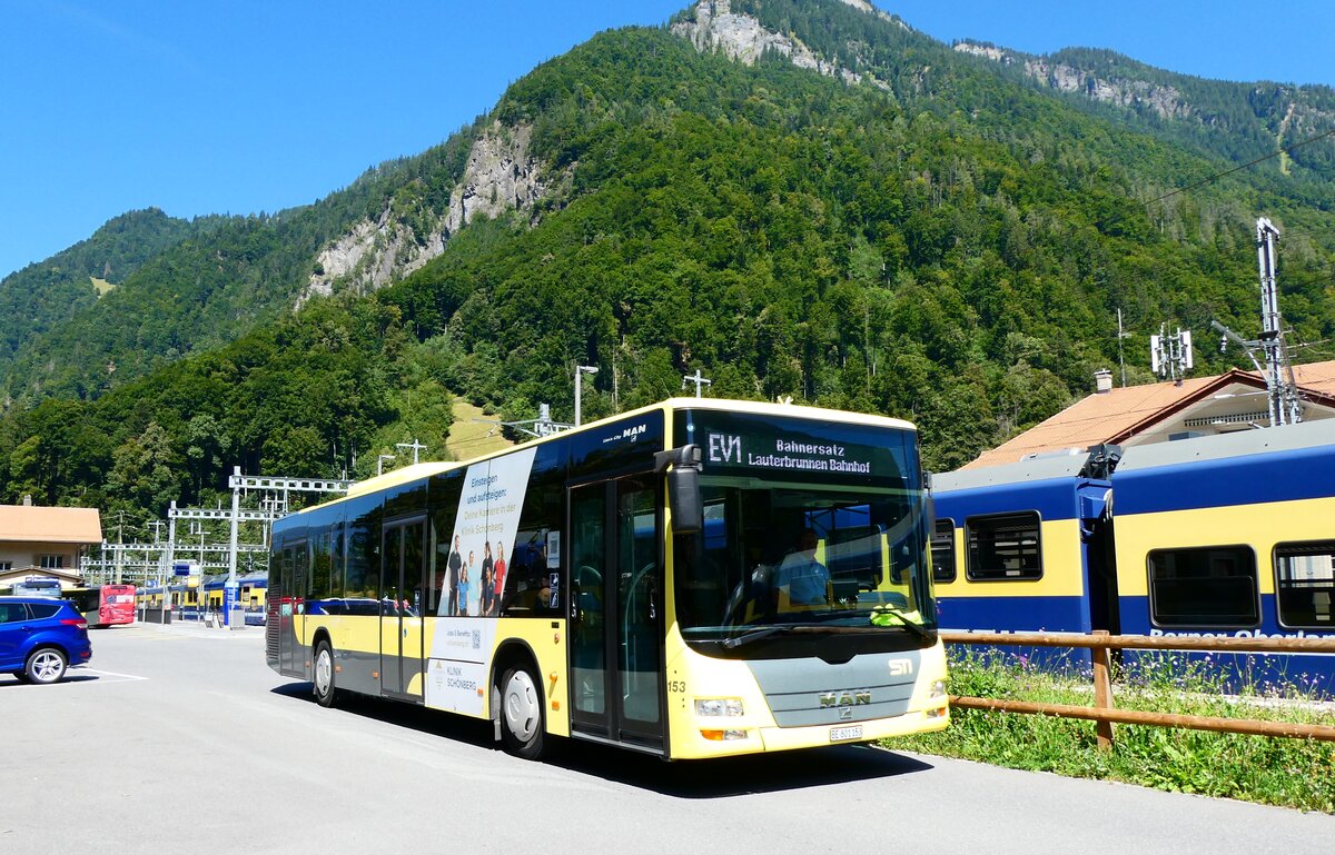 (279'362) - STI Thun - Nr. 153/BE 801'153 - MAN am 25. August 2025 beim Bahnhof Zweil�tschinen