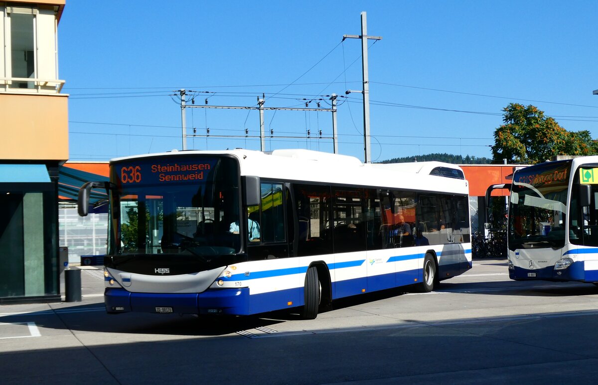 (279'397) - ZVB Zug - Nr. 170/ZG 88'170 - Hess am 26. August 2025 beim Bahnhof Baar