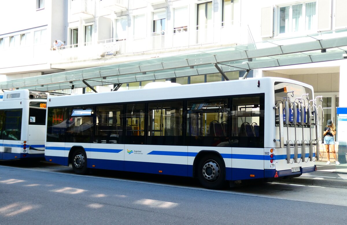 (279'439) - ZVB Zug - Nr. 502/ZG 84'502 - Lanz+Marti/Hess Personenanh�nger am 26. August 2025 beim Bahnhof Zug