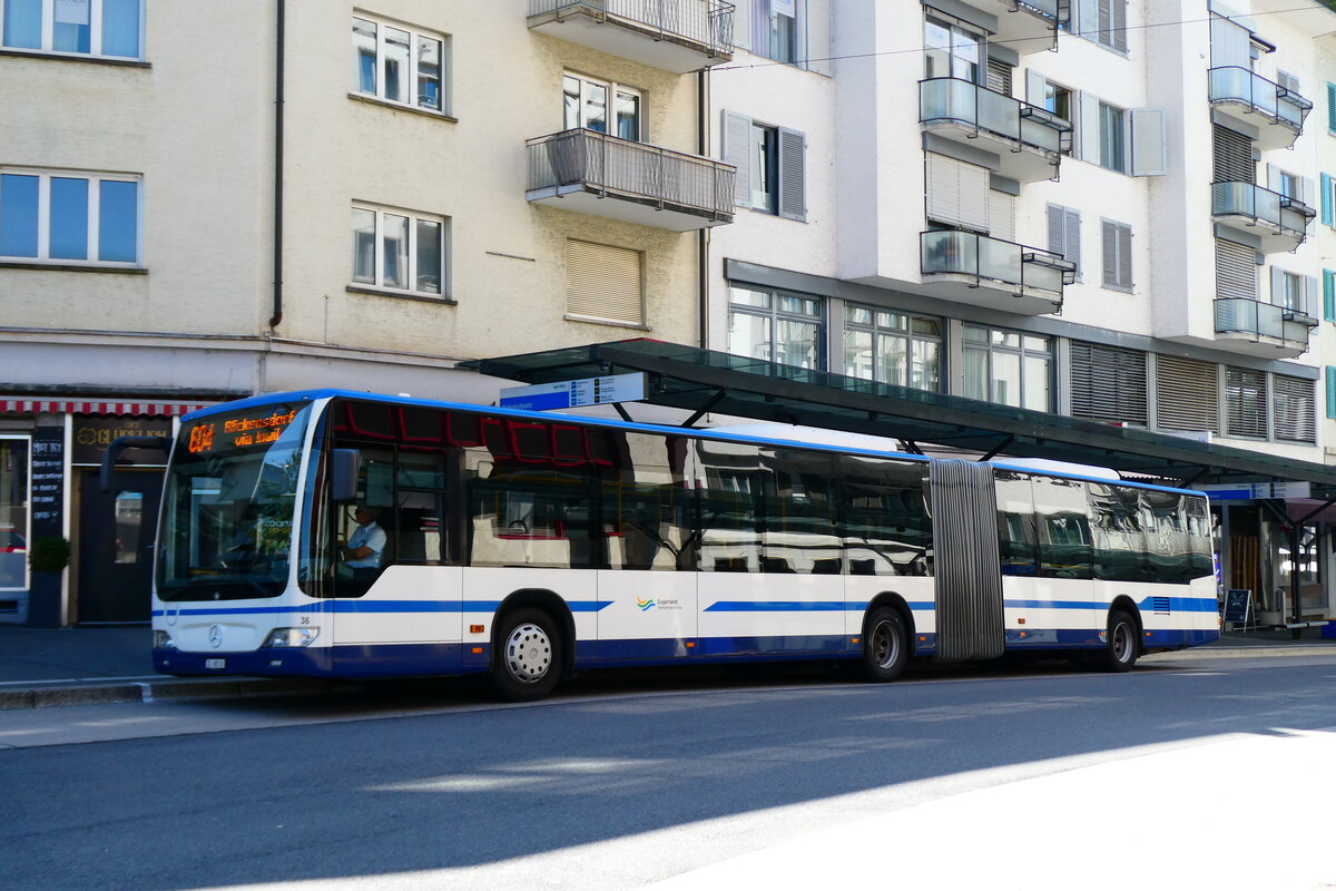(279'443) - ZVB Zug - Nr. 36/ZG 88'036 - Mercedes am 26. August 2025 beim Bahnhof Zug