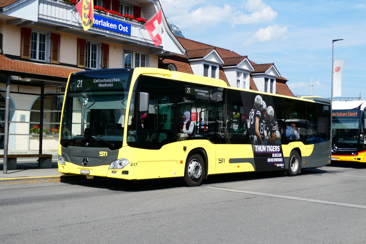 (279'460) - STI Thun - Nr. 417/BE 102'417 - Mercedes am 26. August 2025 beim Bahnhof Interlaken Ost