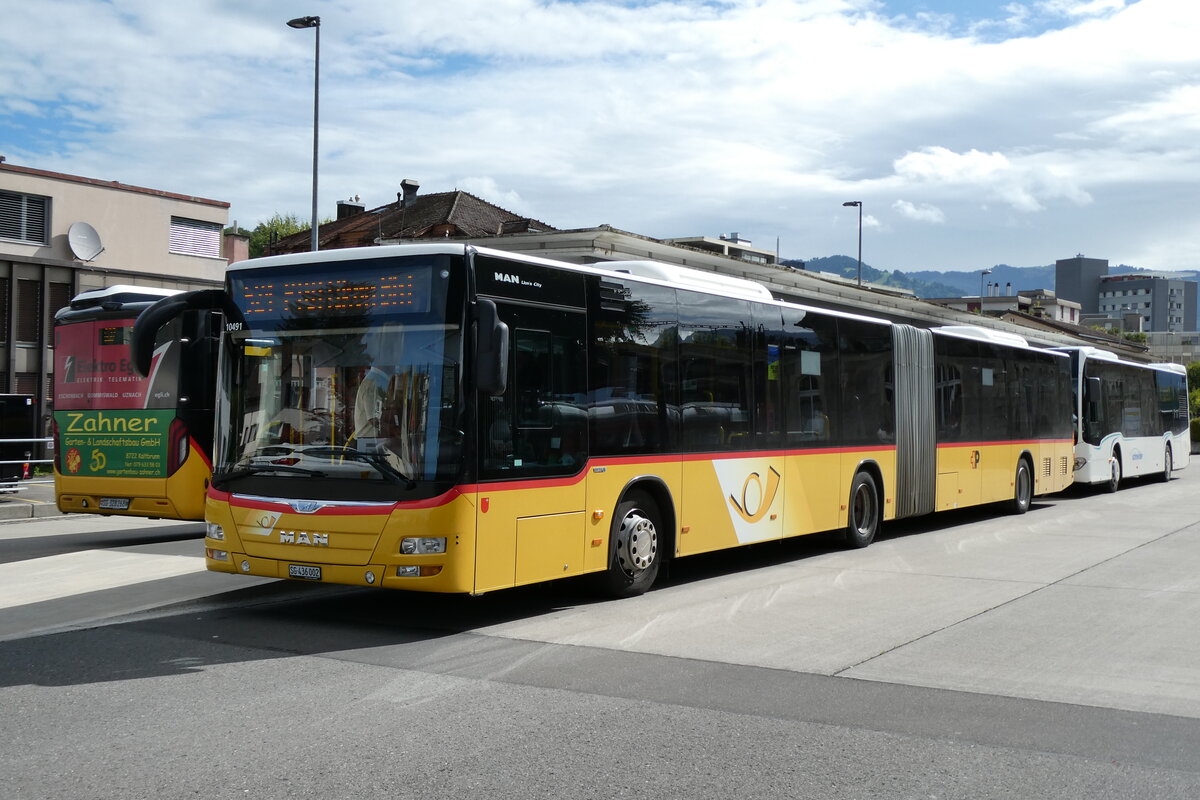 (279'502) - PostAuto Ostschweiz - SG 436'002/PID 10'492 - MAN (ex SZ 77'288; ex Kistler, Reichenburg) am 29. August 2025 beim Bahnhof Uznach