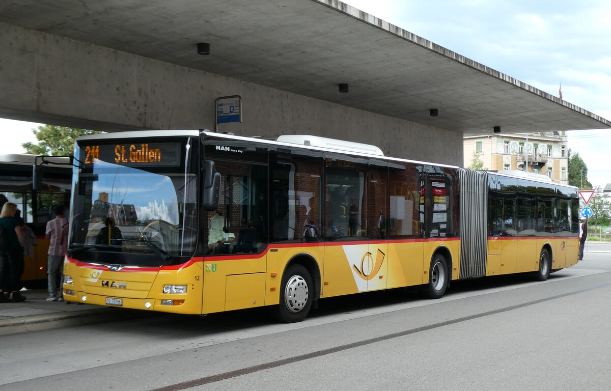 (279'570) - Eurobus, Arbon - Nr. 12/TG 75'706/PID 10'861 - MAN am 29. August 2025 in Arbon, Bushof
