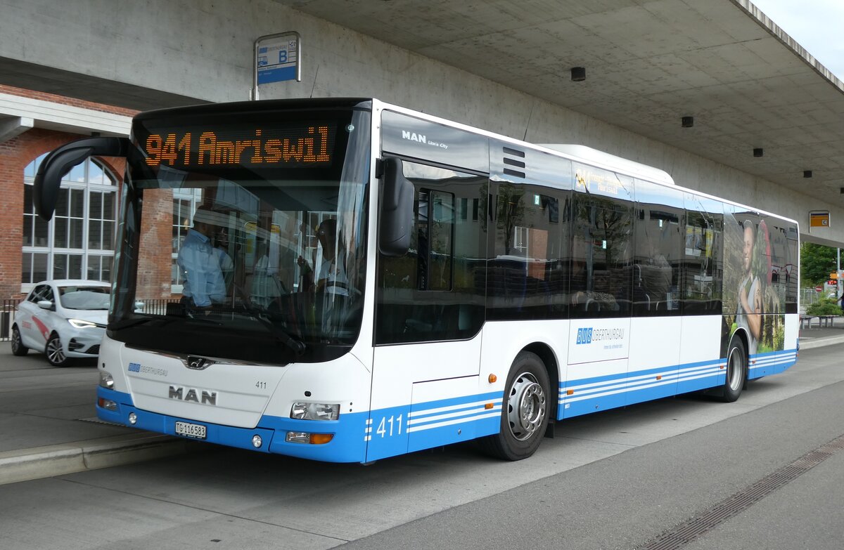 (279'574) - BOTG Amriswil - Nr. 411/TG 116'583 - MAN am 29. August 2025 in Arbon, Bushof