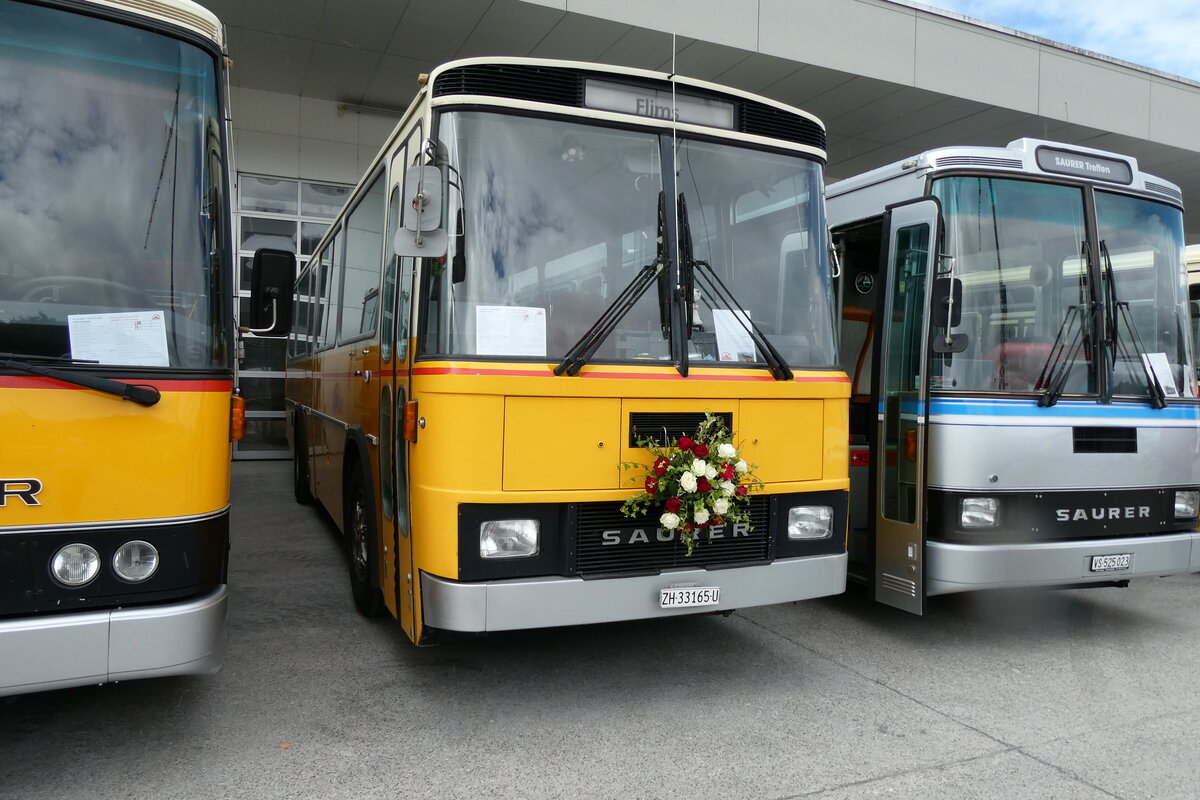 (279'672) - Schmid, Buchs - ZH 33'165 U - Saurer/T�scher (ex Sol�r+Fontana, Ilanz Nr. 2; ex Sol�r+Fontana, Ilanz Nr. 8) am 30. August 2025 in Oberkirch, CAMPUS Sursee