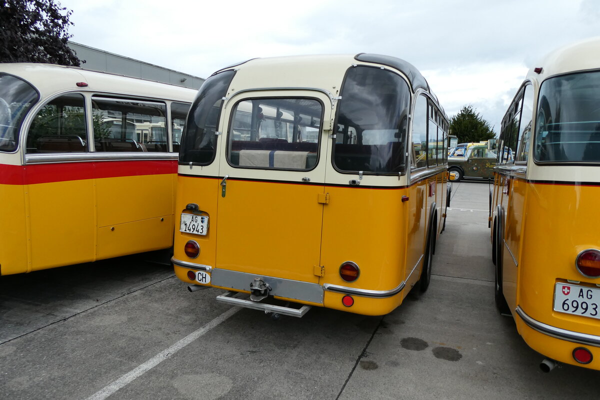 (279'752) - Buchser, Buchs - AG 14'943 - Saurer/Krapf (ex Dubach, Walde; ex Bearth, Brigels Nr. 1; ex P 22'060; ex Tscharner, Thusis) am 30. August 2025 in Oberkirch, CAMPUS Sursee