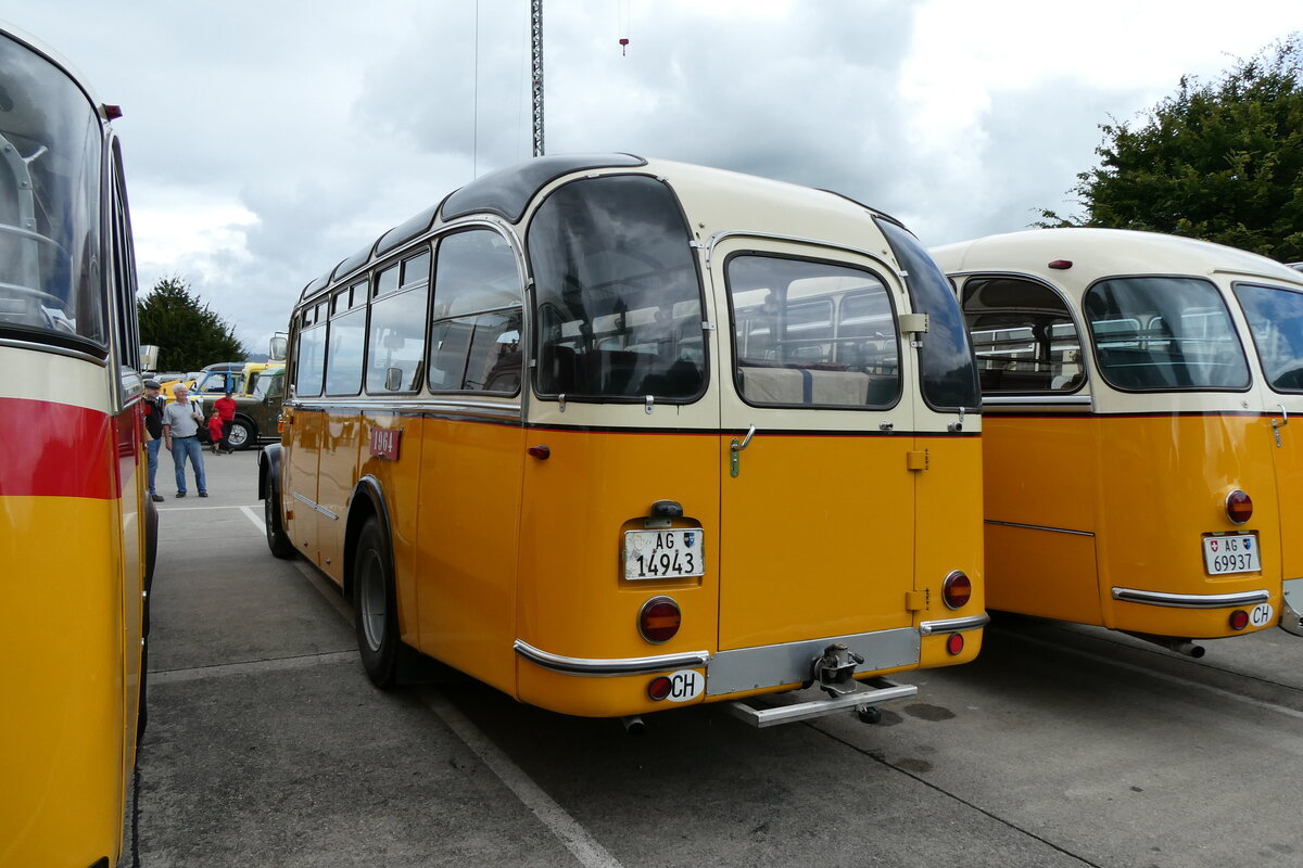 (279'754) - Buchser, Buchs - AG 14'943 - Saurer/Krapf (ex Dubach, Walde; ex Bearth, Brigels Nr. 1; ex P 22'060; ex Tscharner, Thusis) am 30. August 2025 in Oberkirch, CAMPUS Sursee