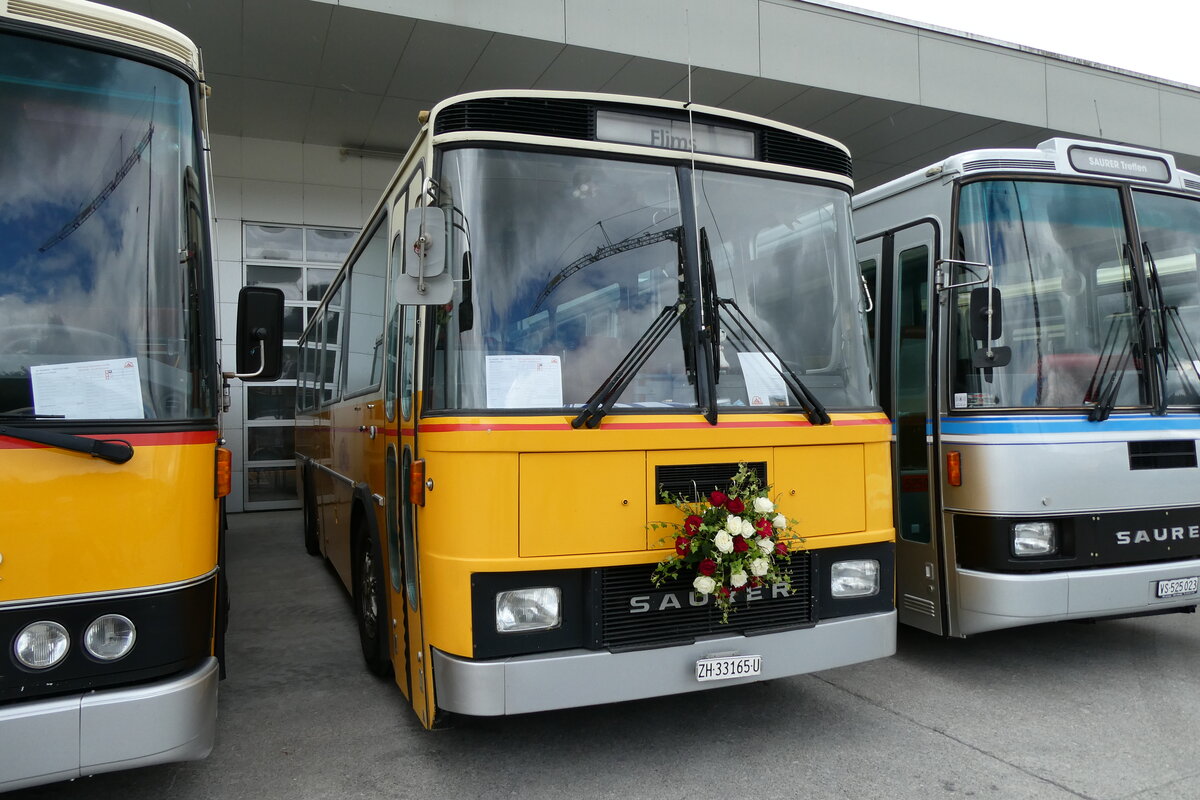 (279'757) - Schmid, Buchs - ZH 33'165 U - Saurer/T�scher (ex Sol�r+Fontana Nr. 2; ex Sol�r+Fontana Nr. 8) am 30. August 2025 in Oberkirch, CAMPUS Sursee