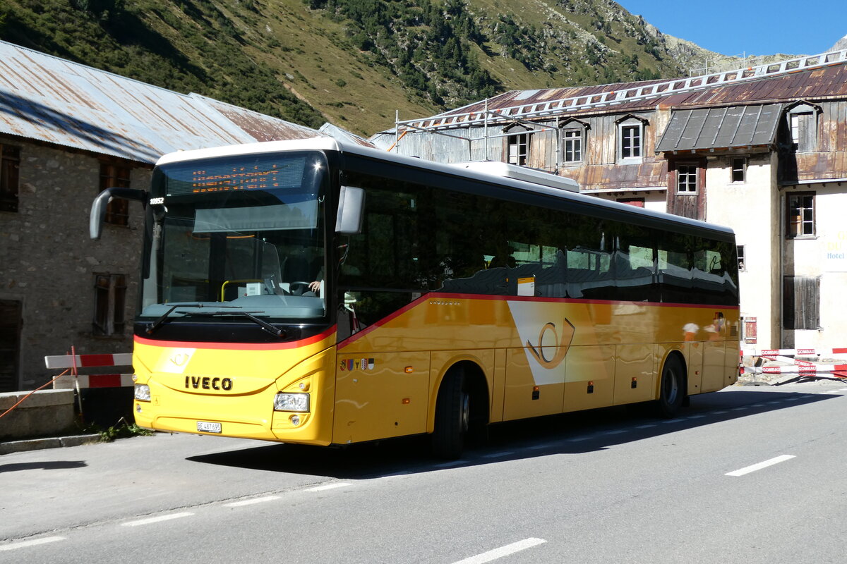 (279'867) - PostAuto Bern - BE 487'695/PID 10'952 - Iveco am 3. September 2025 in Gletsch, Post