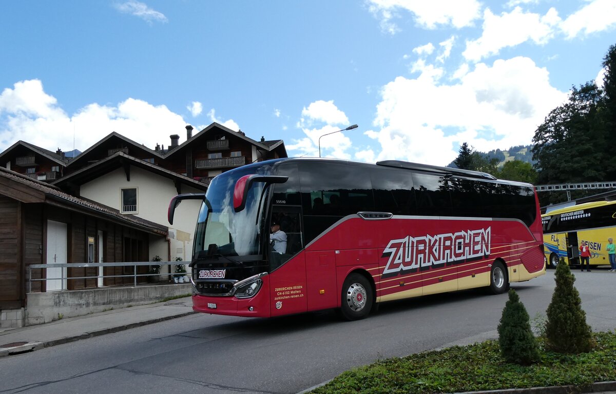 (279'903) - Zurkirchen, Malters - Nr. 16/LU 15'652 - Setra (ex Slovak Lines, SK-Bratislava) am 5. September 2025 beim Bahnhof Gstaad