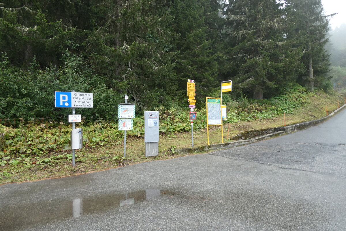 (280'180) - PostAuto-Haltestelle am 9. September 2025 in Vals, Zervreila