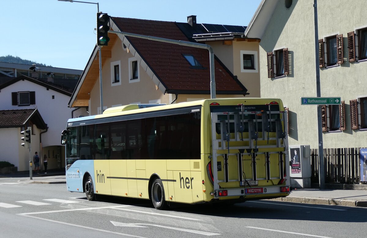 (280'554) - PostBus - BD 12'116 - Iveco am 18. September 2025 in Telfs, Anton-Auer-Strasse