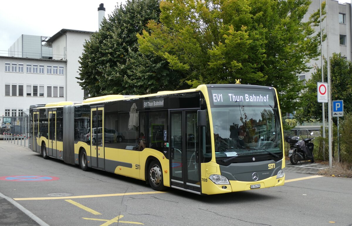 (281'024) - STI Thun - Nr. 705/BE 754'705 - Mercedes am 5. Oktober 2025 beim Bahnhof Konolfingen