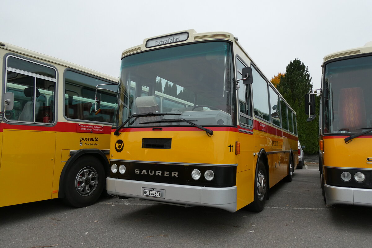 (281'318) - Aebi, Koppigen - Nr. 11/BE 144'361 - Saurer/Lauber (ex Leuenberger, Kirchberg; ex Niederer, Filzbach Nr. 11) am 12. Oktober 2025 in Schwarzenberg, R�ssli