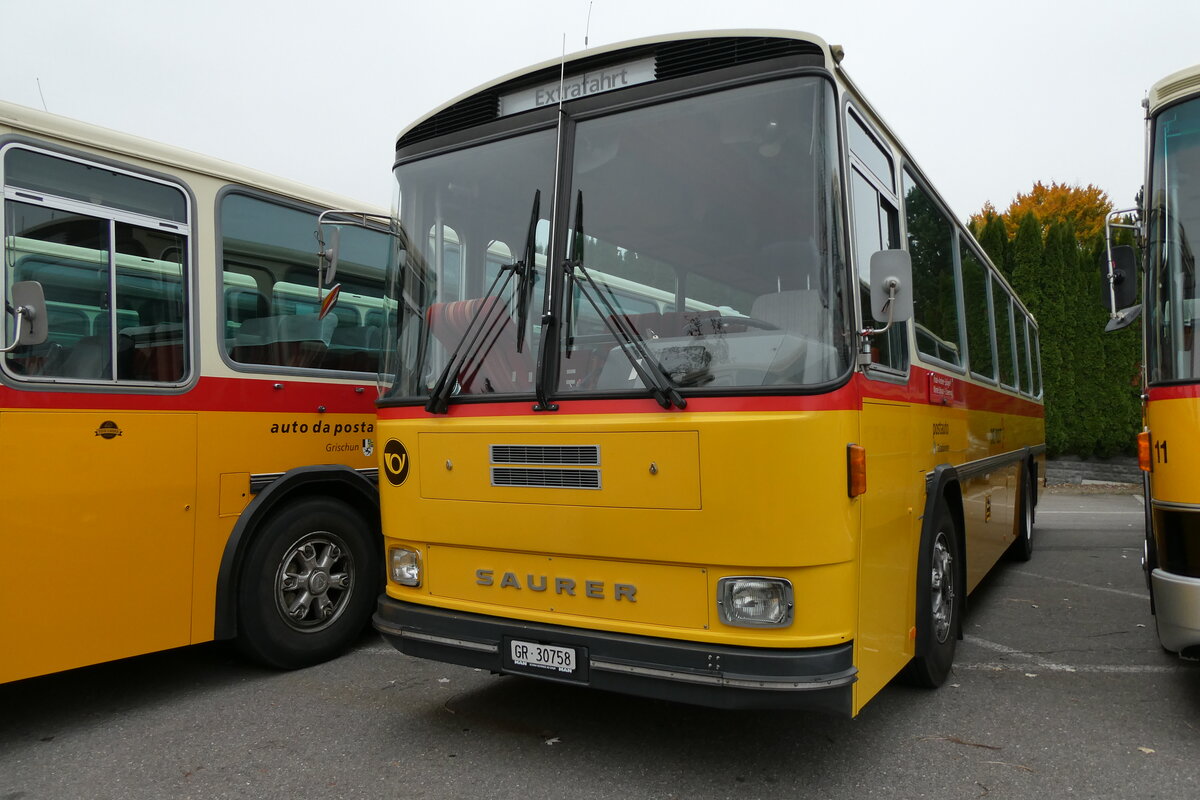 (281'319) - L�tscher, Haldenstein - GR 30'758 - Saurer/R&J (ex Dornbierer, Thal; ex FRAM Drachten/NL Nr. 24; ex PostAuto Graub�nden PID 2870; ex P 24'367) am 12. Oktober 2025 in Schwarzenberg, R�ssli