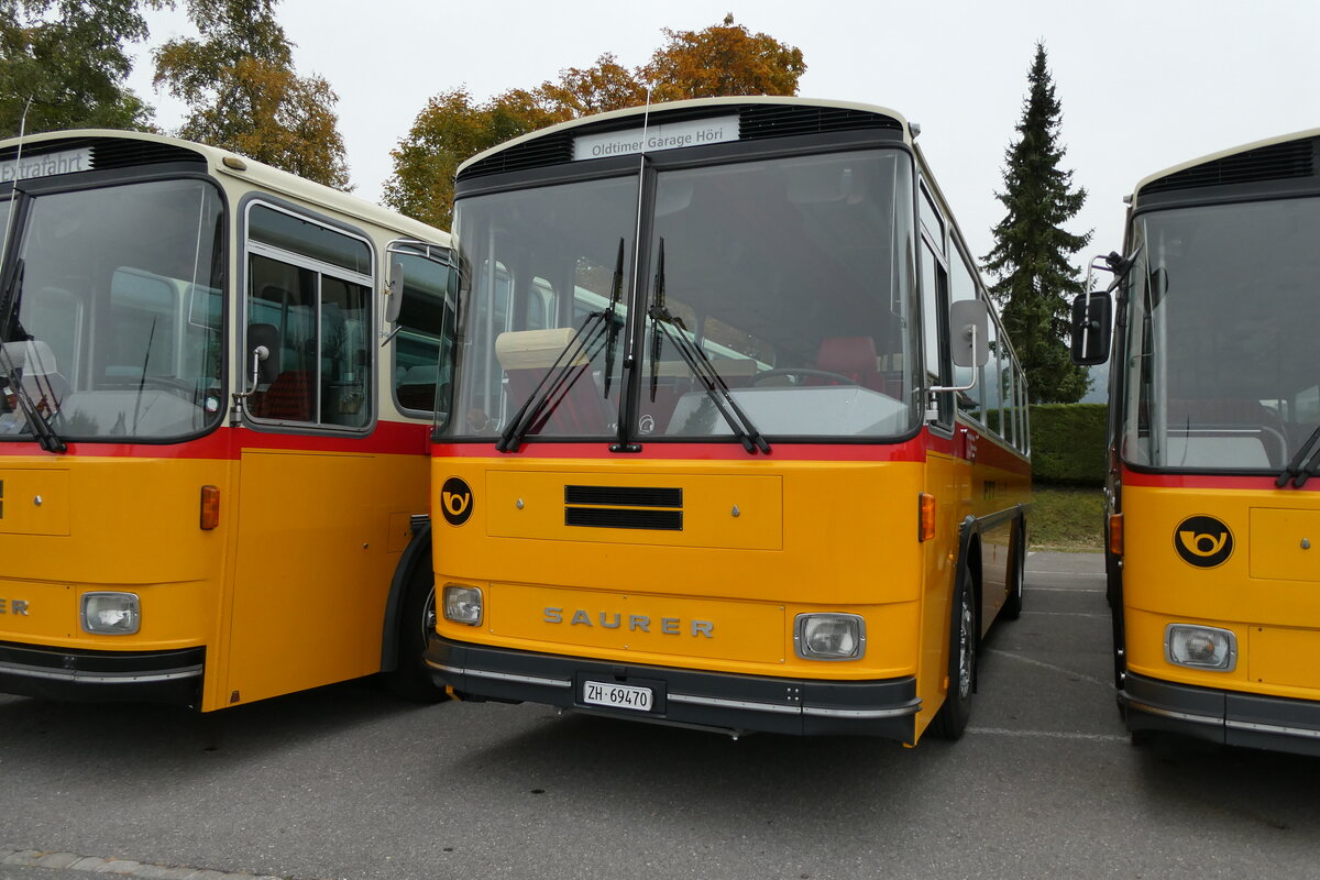 (281'330) - Oldtimer Garage, H�ri - ZH 69'470 - Saurer/R&J (ex Breu, Berneck; ex Matt, FL-Mauren Nr. 19; ex P 24'356) am 12. Oktober 2025 in Schwarzenberg, R�ssli