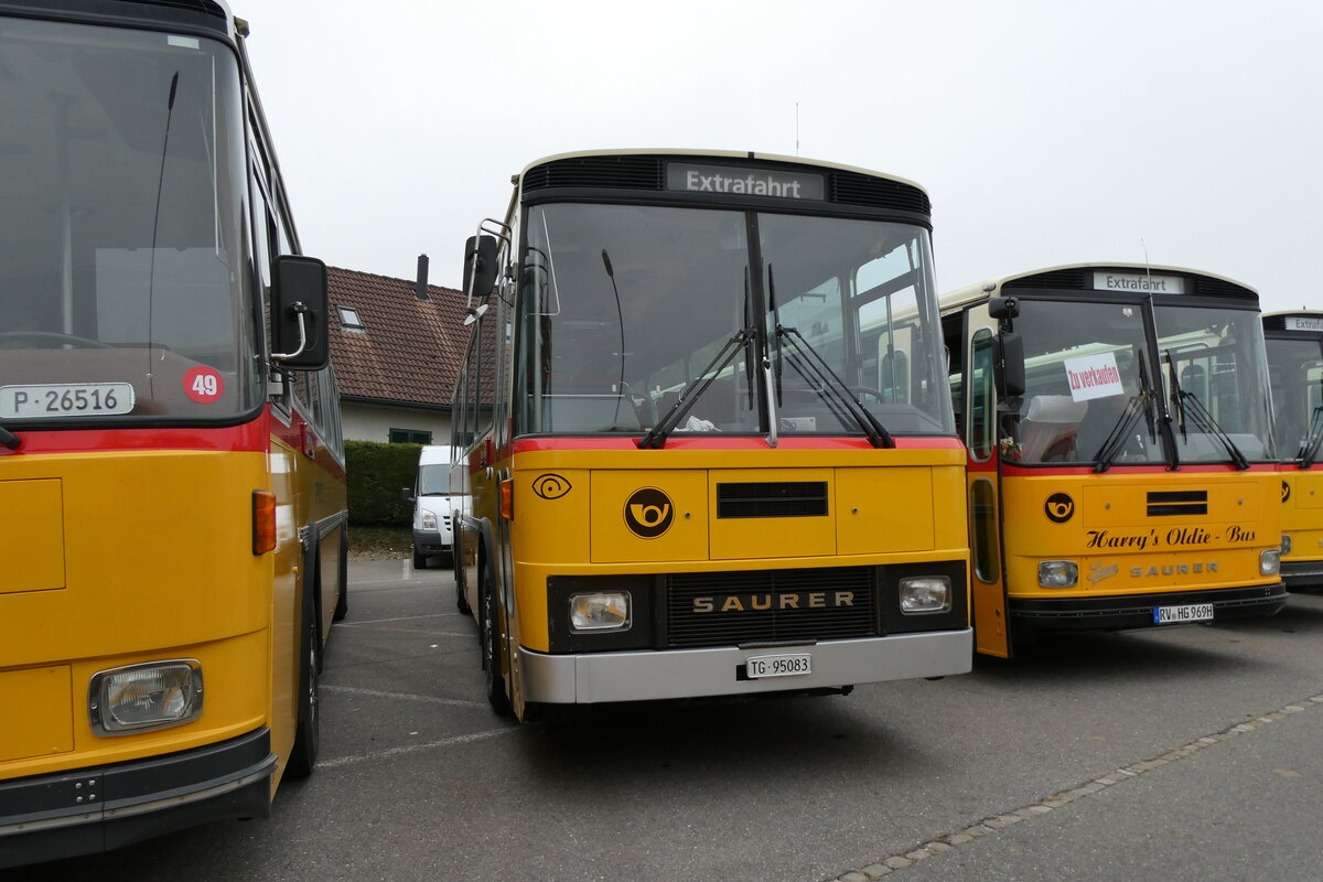 (281'349) - Oldtimer Club Saurer, Arbon - TG 95'083 - Saurer/T�scher (ex Schwizer, Goldach Nr. 2) am 12. Oktober 2025 in Schwarzenberg, R�ssli