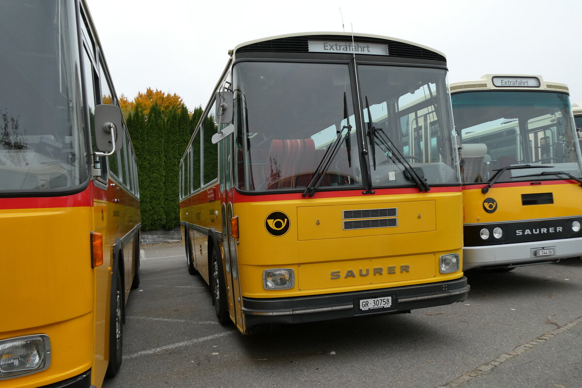 (281'356) - L�tscher, Haldenstein - GR 30'758 - Saurer/R&J (ex Dornbierer, Thal; ex FRAM Drachten/NL Nr. 24; ex PostAuto Graub�nden PID 2870; ex P 24'367) am 12. Oktober 2025 in Schwarzenberg, R�ssli