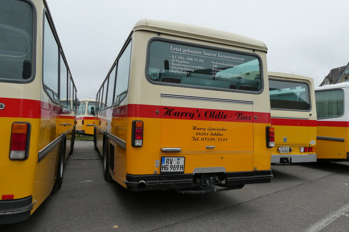 (281'368) - Aus Deutschland: Gmeinder, Schlier - RV-HG 969H - Saurer/R&J (ex M�ller, CH-Uttigen; ex Stocker, CH-Ottikon; ex Eberle, CH-Wittenbach; ex Richter, CH-Ossingen; ex P 25'350) am 12. Oktober 2025 in Schwarzenberg, R�ssli