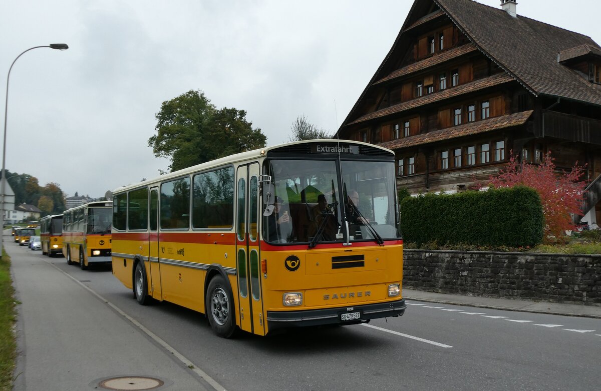 (281'392) - Huwag, M�rschwil - sG 479'527 - Saurer/R&J (ex Nef, Hemberg PID 3243; ex P 24'353) am 12. Oktober 2025 in Hellb�hl, Luzernstrasse