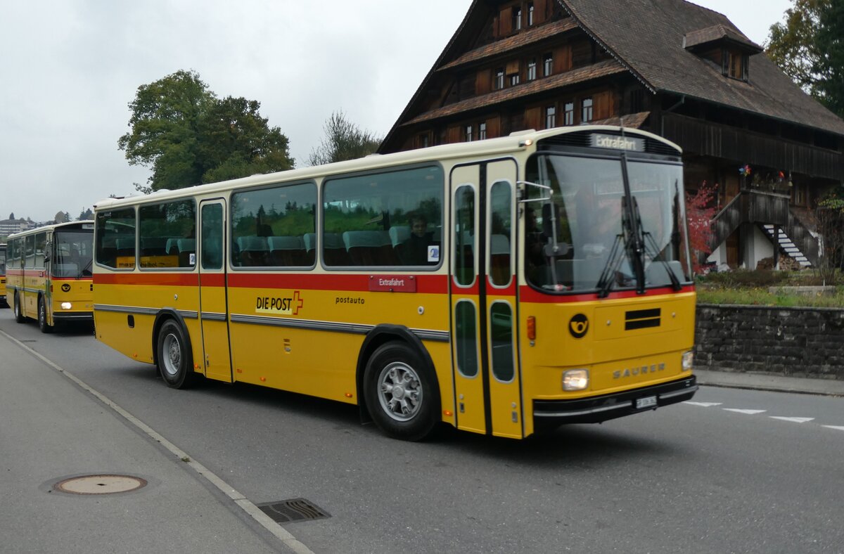(281'398) - Ackermann, Landquart - GR 106'362 - Saurer/R&J (ex F�ssler, Unteriberg; ex Sch�rch, Gutenburg Nr. 6; ex P 24'358/PID 3219) am 12. Oktober 2025 in Hellb�hl, Luzernstrasse 