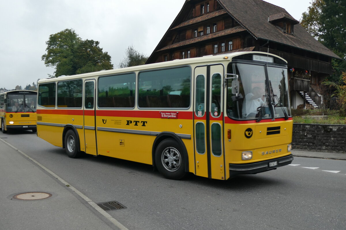 (281'399) - L�tscher, Haldenstein - GR 847 U - Saurer/T�scher (ex Overney, Bern; ex Autopostale, Croglio PID 3158; ex Monti, Cademario Nr. 10; ex PostAuto Graub�nden; ex Frigg, Zernez; ex P 24'403) am 12. Oktober 2025 in Hellb�hl, Luzernstrasse
