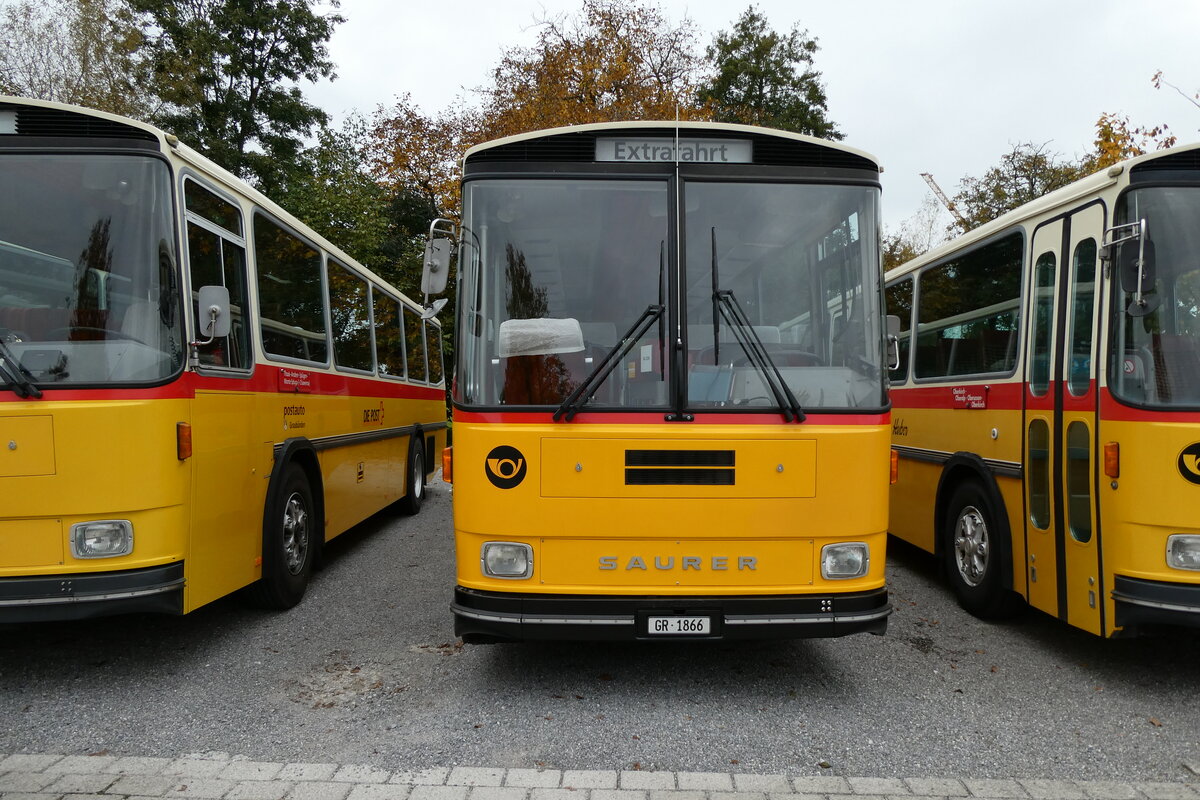 (281'435) - Gaudenz, Andeer - GR 1866 - Saurer/R&J (ex Mark, Andeer PID 2824; ex PostAuto Graub�nden; ex P 24'350) am 12. Oktober 2025 in Hitzkirch, Interkantonale Polizeischule