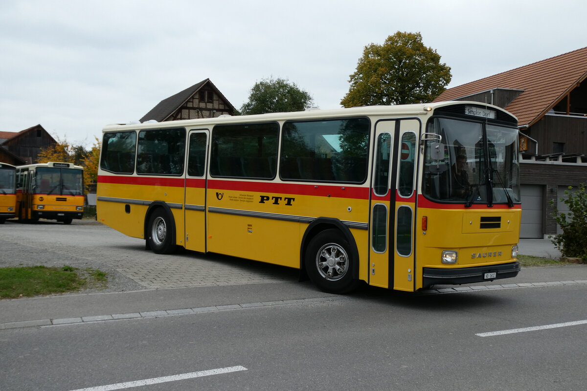 (281'457) - Riviera Carburant Lavage, St-L�gier - VD 1612 - Saurer/R&J (ex Fischer, D-Weilheim; ex ZVB Zug Nr. 141; ex ZVB Zug Nr. 41; ex P 24'354) am 12. Oktober 2025 in Hitzkirch, Interkantonale Polizeischule