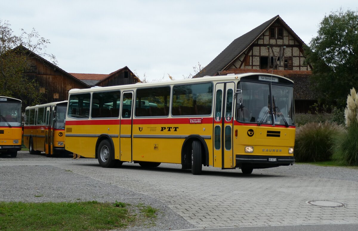 (281'458) - L�tscher, Haldenstein - GR 847 U - Saurer/T�scher (ex Overney, Bern; ex Autopostale, Croglio PID 3158; ex Monti, Cademario Nr. 10; ex PostAuto Graub�nden; ex Frigg, Zernez; ex P 24'403) am 12. Oktober 2025 in Hitzkirch, Interkantonale Polizeischule