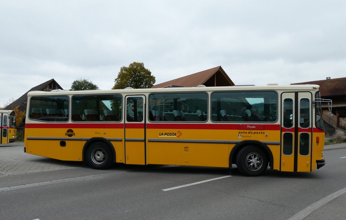 (281'461) - Gaudenz, Andeer - GR 1866 - Saurer/R&J (ex Nark, Andeer PID 2824; ex PostAuto Graub�nden; ex P 24'350) am 12. Oktober 2025 in Hitzkirch, Interkantonale Polizeischule