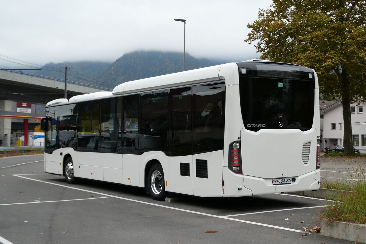 (281'494) - Intertours, Domdidier - Nr. 645/FR 300'645 - Mercedes am 14. Oktober 2025 beim Bahnhof Interlaken Ost