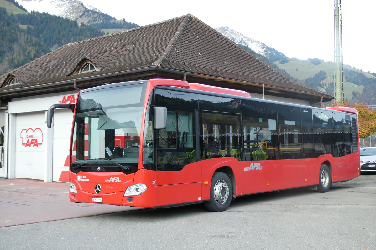 (281'932) - AFA Adelboden - Nr. 58/BE 611'224 - Mercedes am 31. Oktober 2025 beim Bahnhof Frutigen