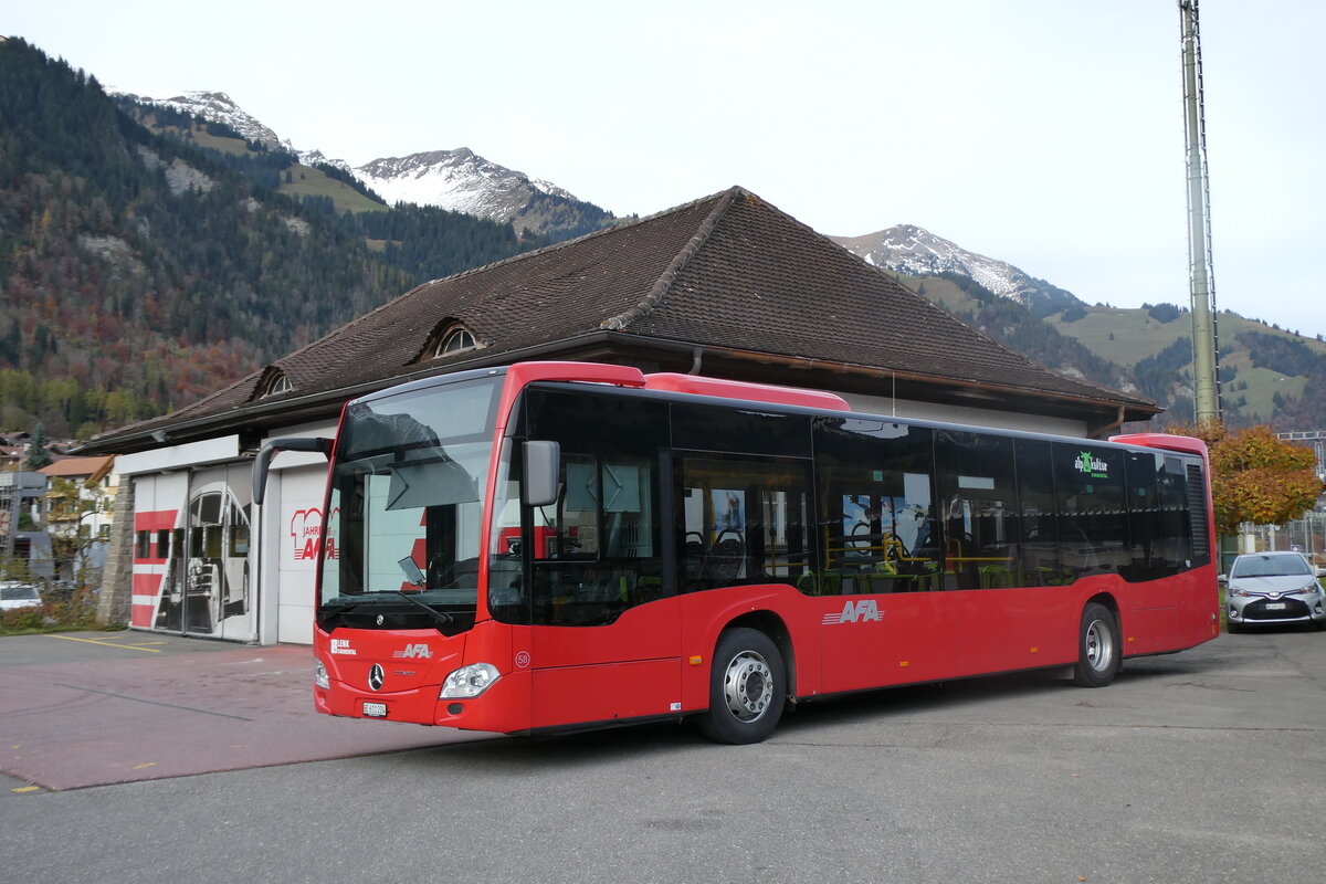 (281'933) - AFA Adelboden - Nr. 58/BE 611'224 - Mercedes am 31. Oktober 2025 beim Bahnhof Frutigen