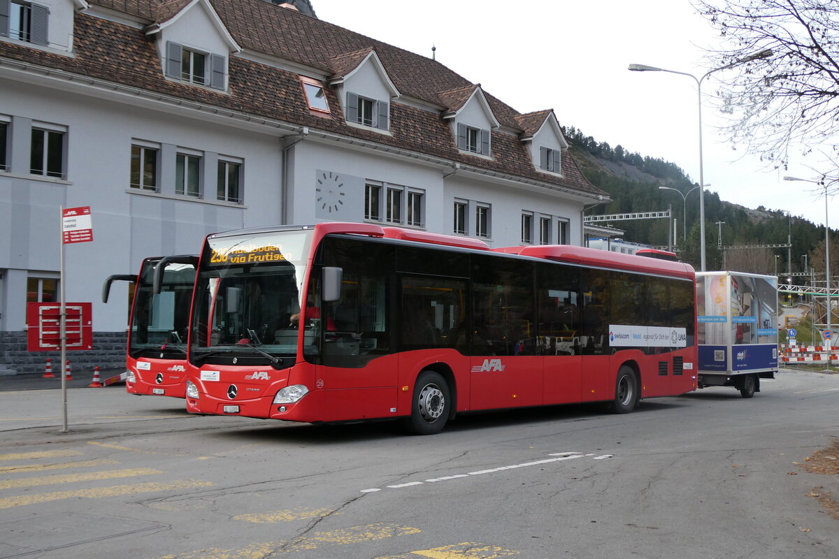 (281'958) - AFA Adelboden - Nr. 28/BE 43'089 - Mercedes am 31. Oktober 2025 beim Bahnhof Kandersteg