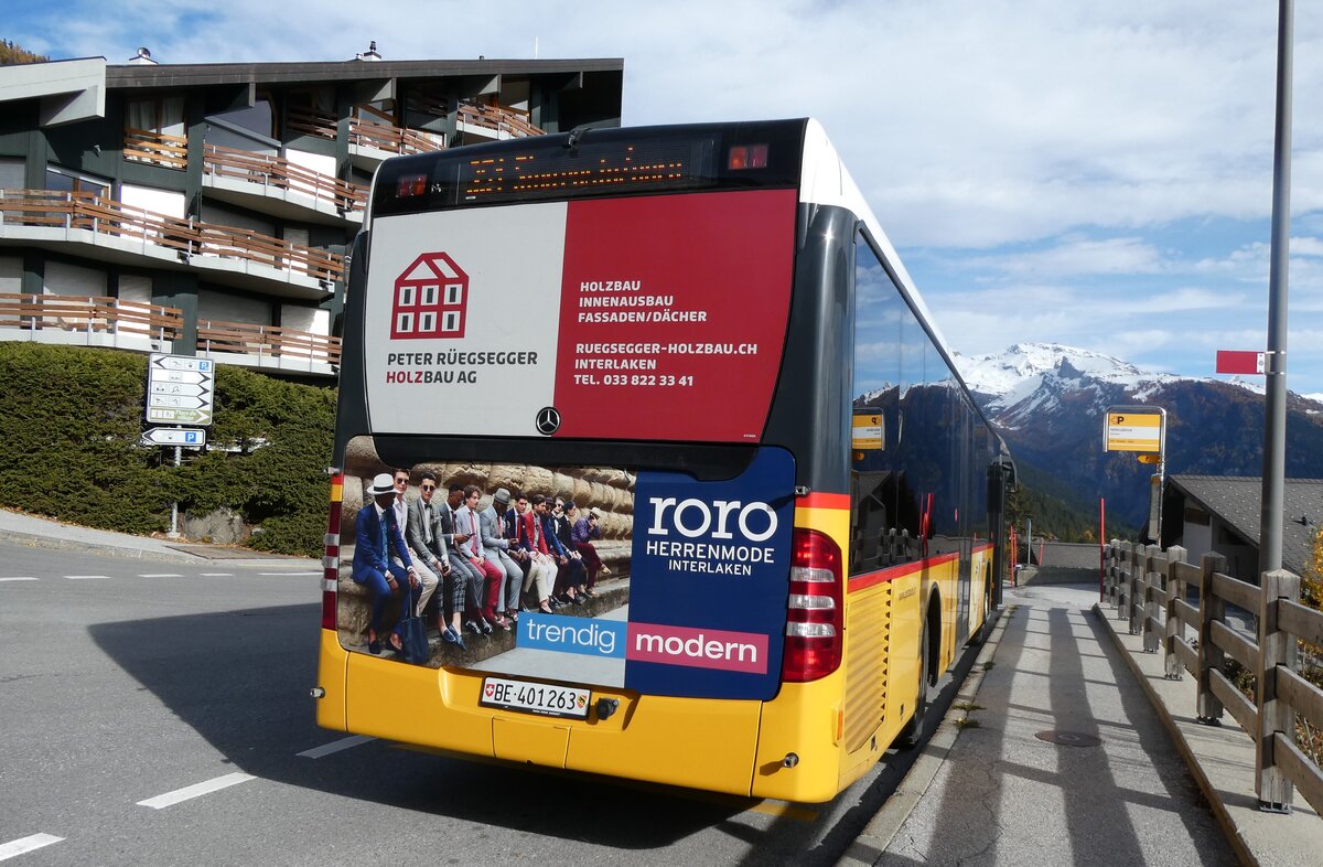 (282'075) - PostAuto Bern - BE 401'263/PID 5417 - Mercedes (ex BE 610'544; ex BE 538'988; ex BE 637'781) am 6. November 2025 in Anz�re, T�l�cabine