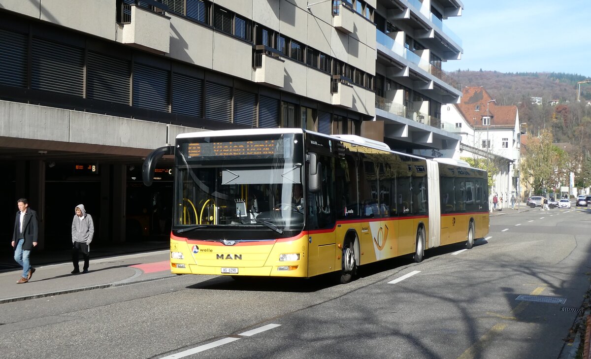 (282'291) - Twerenbold, Baden - Nr. 15/AG 6298/PID 10'351 - MAN am 11. November 2025 in Baden, Postautostation