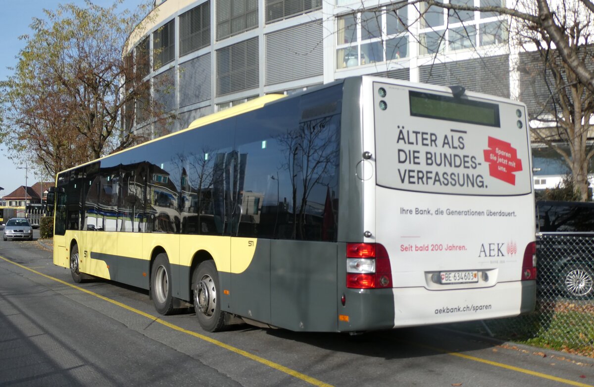 (282'501) - STI Thun - Nr. 603/BE 634'603 - MAN am 19. November 2025 bei der Schiffl�ndte Thun